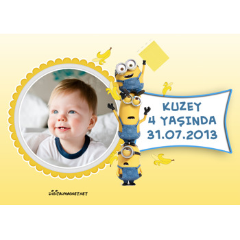 Minion 2 Temalı Doğum Günü Plastik Magnet