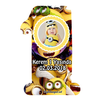 Minion Temalı  Doğum Günü Magnet