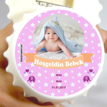 Miniş Fil 2 Temalı Hoşgeldin Bebek Kapak Şekilli Magnet Açacak