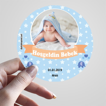 Miniş Fil Temalı Hoşgeldin Bebek Sticker