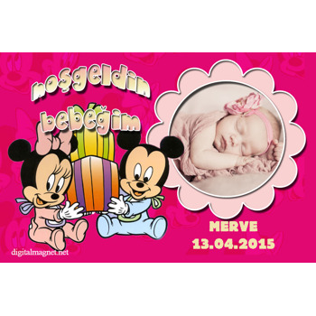 Minnie Bebe Temalı Plastik Magnet