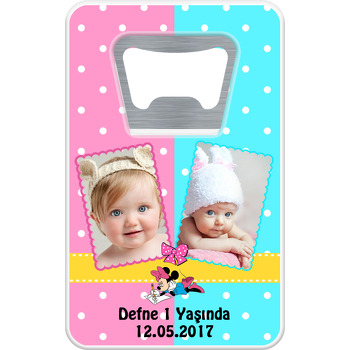 Minnie Mouse 2 Temalı Dikdörtgen Magnet Açacak