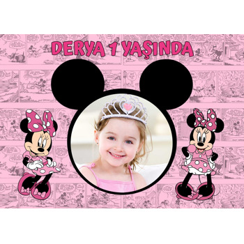 Minnie Mouse Çizgi Roman Fon Temalı Amerikan Servis