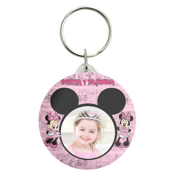 Minnie Mouse Çizgi Roman Fon Temalı Anahtarlık