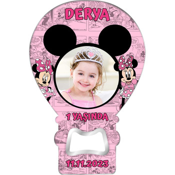 Minnie Mouse Çizgi Roman Fon Temalı Balon Magnet Açacak