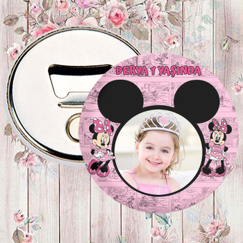 Minnie Mouse Çizgi Roman Fon Temalı Magnet Açacak