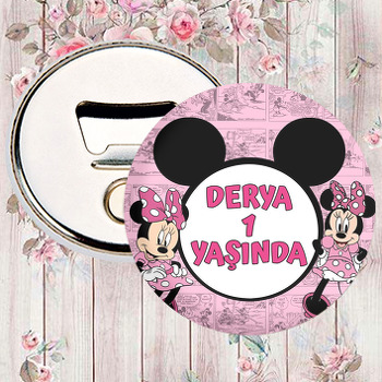 Minnie Mouse Çizgi Roman Fon Temalı Magnet Açacak