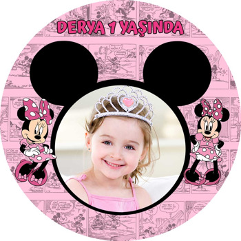 Minnie Mouse Çizgi Roman Fon Temalı Sticker