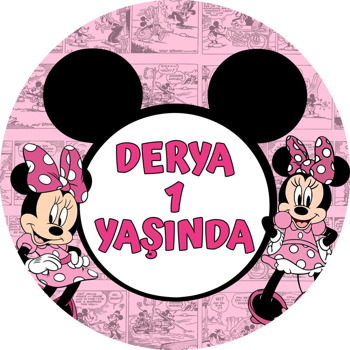 Minnie Mouse Çizgi Roman Fon Temalı Sticker