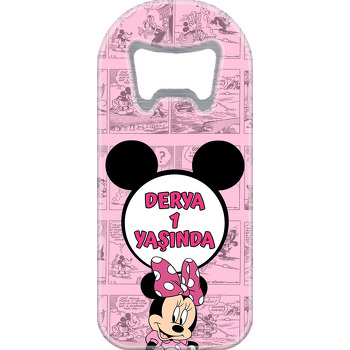 Minnie Mouse Çizgi Roman Fon Temalı Uzun Magnet Açacak