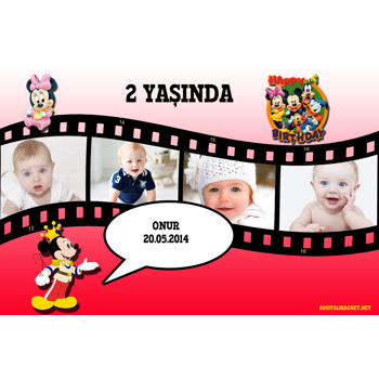 Minnie Mouse Film Şeridi Temalı Plastik Magnet