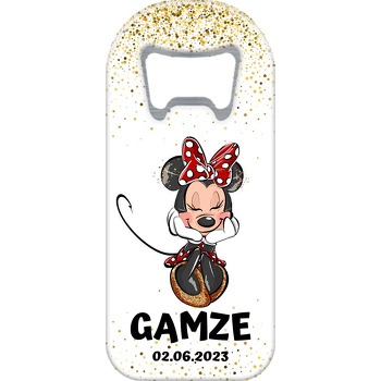 Minnie Mouse ile Gold Simli Fon Temalı Uzun Magnet Açacak