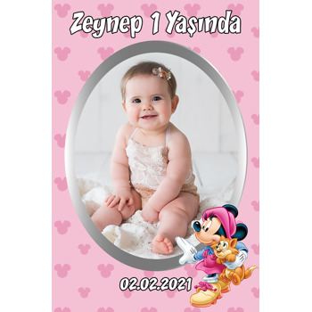 Minnie Mouse ile Kedi Temalı Resimli Magnet