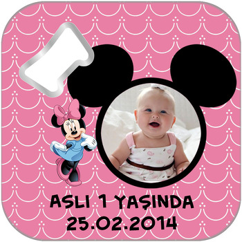 Minnie Mouse Temalı Kare Magnet Açacak