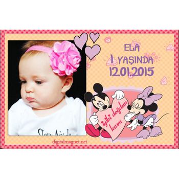 Minnie Ve Mickey Mause Temalı Plastik Magnet