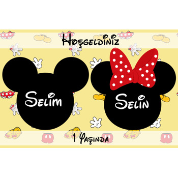 Minnie ve Mickey Mouse Temalı İkiz Afiş