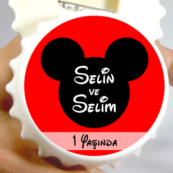 Minnie ve Mickey Mouse Temalı Kapak Şekilli Magnet Açacak