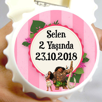 Moana Pink Temalı Kapak Şekilli Magnet Açacak