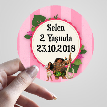 Moana Pink Temalı Sticker