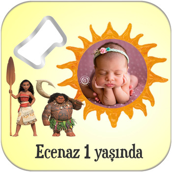 Moana Temalı Kare Magnet Açacak