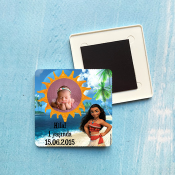 Moana Temalı Plastik Kare Magnet