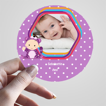 Mor Bebek Temalı Hoşgeldin Bebek Sticker