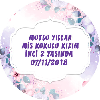 Mor Çiçekler Temalı Sticker