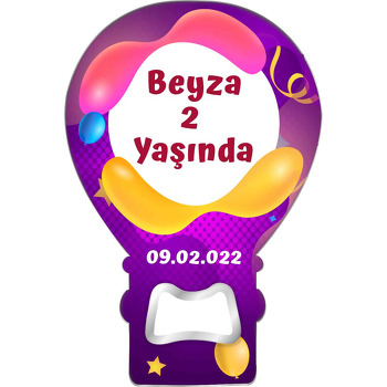 Mor Fonda Sarı Pembe Desen Temalı Balon Magnet Açacak