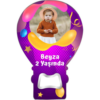 Mor Fonda Sarı Pembe Desen Temalı Balon Magnet Açacak