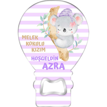 Mor Kukuletalı Koala Temalı Balon Magnet Açacak