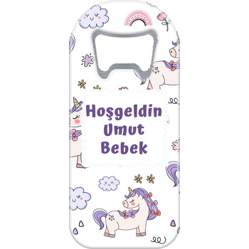 Mor Unicorn Desen Temalı Uzun Magnet Açacak