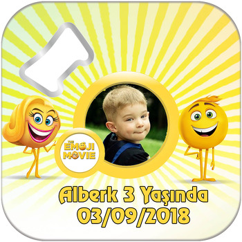 Movie Emoji Temalı Kare Magnet Açacak