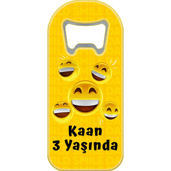 Mutlu Emojiler Sarı Fonda Temalı Uzun Magnet Açacak