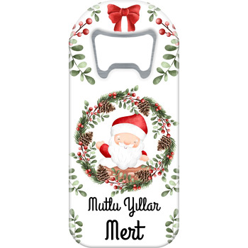 Mutlu Noel Baba Çam Çerçeve Temalı Uzun Magnet Açacak