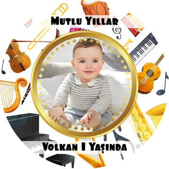 Müzik Enstrümanları Temalı Resimli Sticker