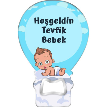 Muzip Erkek Bebek Temalı Balon Magnet Açacak