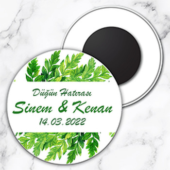 Nane Dalları Temalı Daire Plastik Magnet