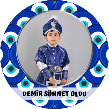 Nazar Boncuğu Fonda Gümüş Çerçeve Temalı Sticker