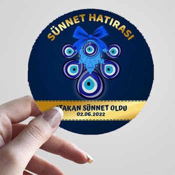 Nazar Boncuğu ile Mavi İşleme Sünnet Temalı Sticker