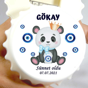 Nazar Boncukları ile Panda Temalı Kapak Şekilli Magnet Açacak