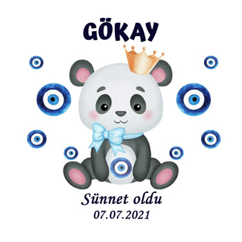 Nazar Boncukları ile Panda Temalı Sticker