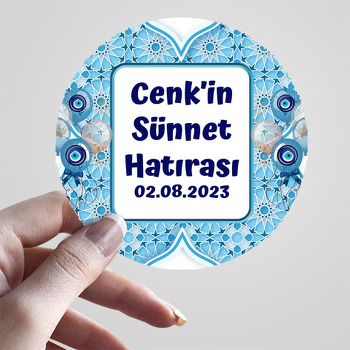 Nazar Boncuklu Balonlar ile Kündekari Fonda Sünnet Temalı Sticker