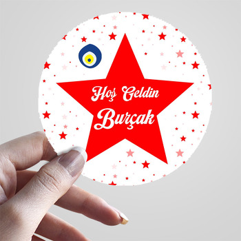 Nazar Boncuklu Kırmızı Yıldız Temalı Sticker