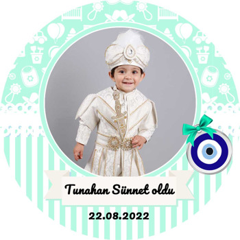 Nazarlık ile Yeşil Bebek Eşyaları Fon Temalı Sticker