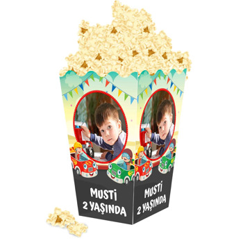 Neşeli Arabalar Temalı Popcorn Kutusu