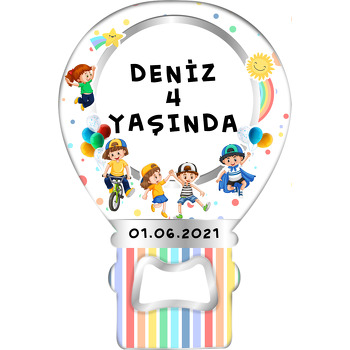 Neşeli Çocuklar Temalı Balon Magnet Açacak