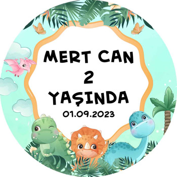 Neşeli Dinozorlar Temalı Sticker