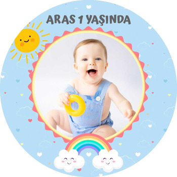 Neşeli Gökkuşağı Temalı Resimli Sticker