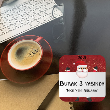 Neşeli Noel Baba Temalı Bardak Altlığı