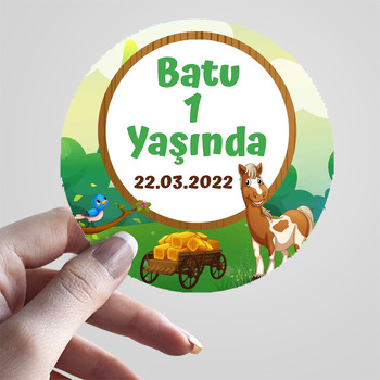 Neşeli Tay Temalı Sticker